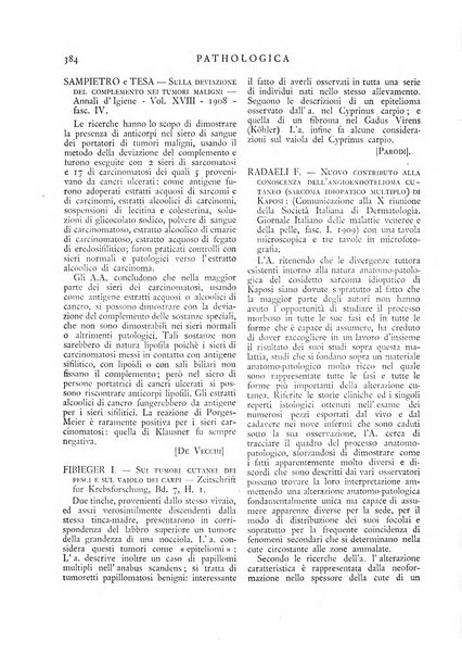 Pathologica rivista quindicinale