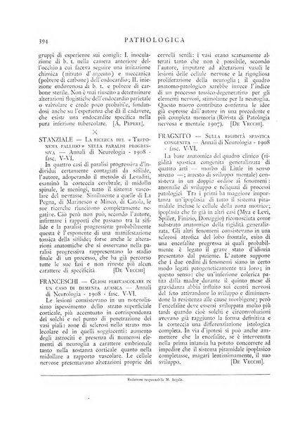 Pathologica rivista quindicinale