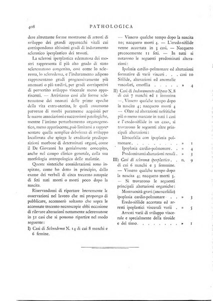 Pathologica rivista quindicinale