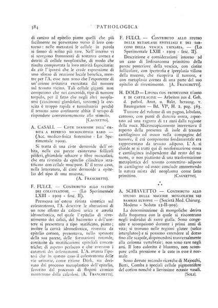 Pathologica rivista quindicinale