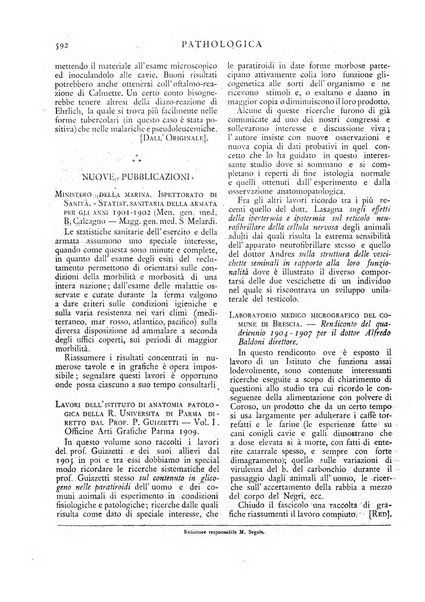 Pathologica rivista quindicinale