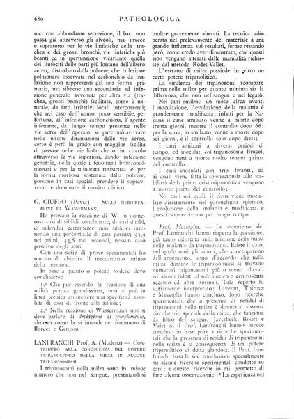 Pathologica rivista quindicinale