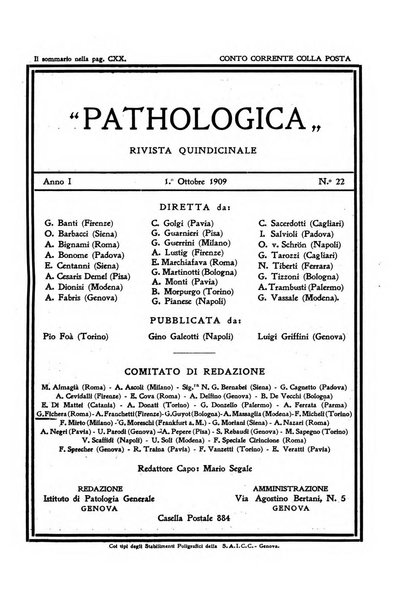 Pathologica rivista quindicinale