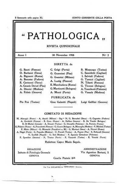 Pathologica rivista quindicinale