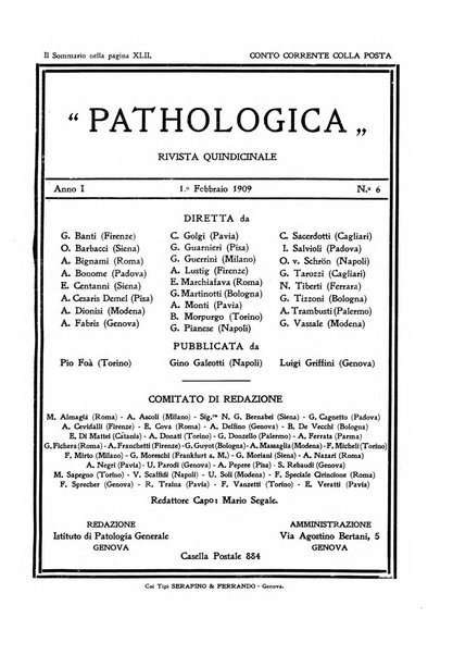 Pathologica rivista quindicinale