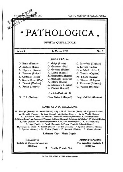 Pathologica rivista quindicinale