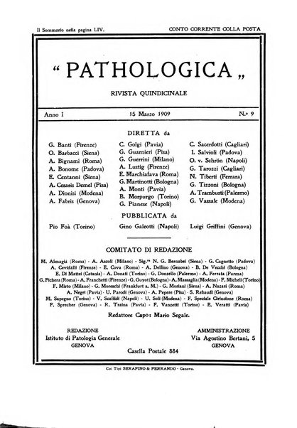 Pathologica rivista quindicinale