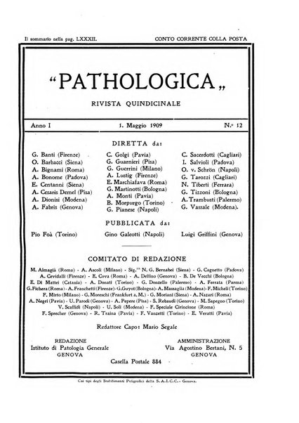 Pathologica rivista quindicinale