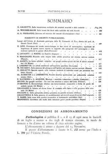 Pathologica rivista quindicinale