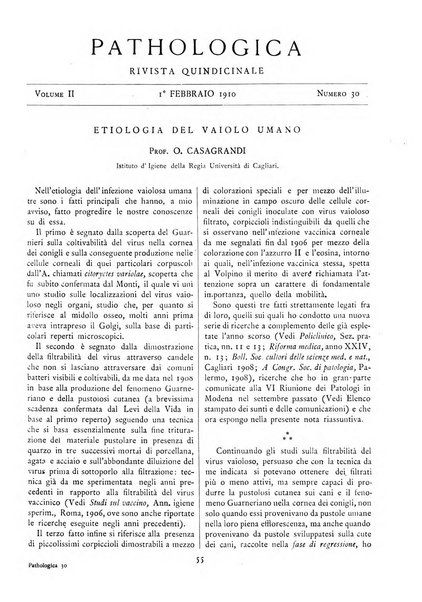 Pathologica rivista quindicinale