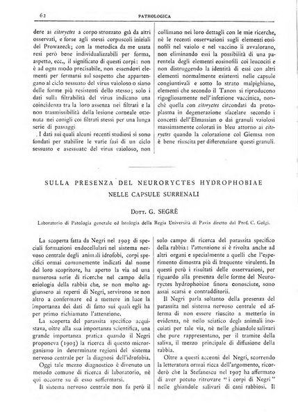 Pathologica rivista quindicinale