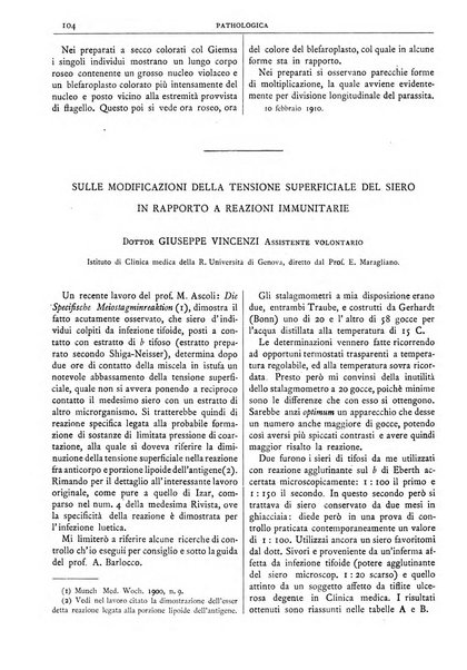 Pathologica rivista quindicinale