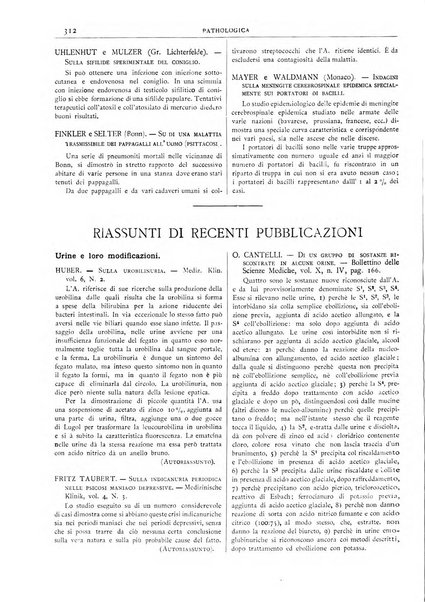 Pathologica rivista quindicinale