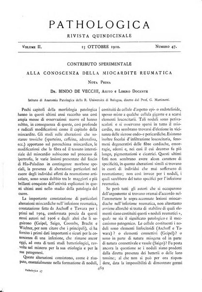 Pathologica rivista quindicinale