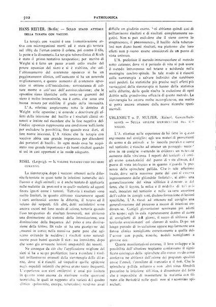 Pathologica rivista quindicinale