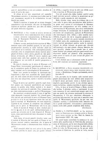 Pathologica rivista quindicinale