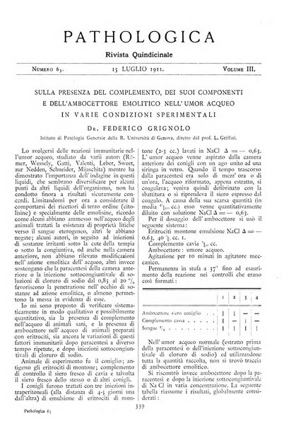 Pathologica rivista quindicinale