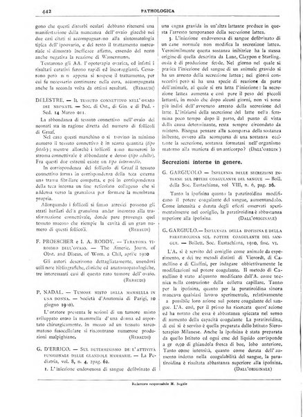 Pathologica rivista quindicinale