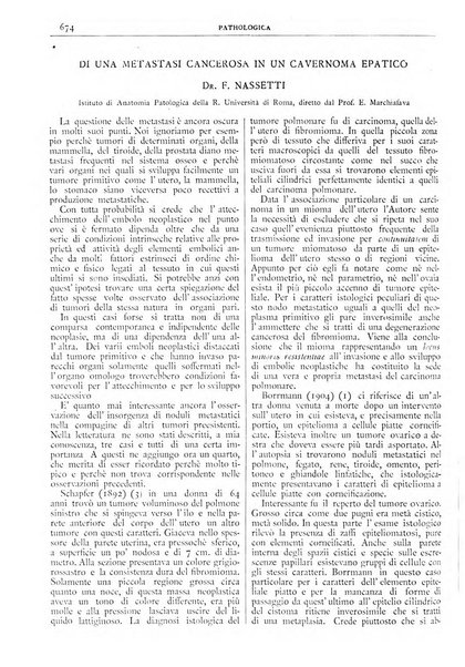 Pathologica rivista quindicinale