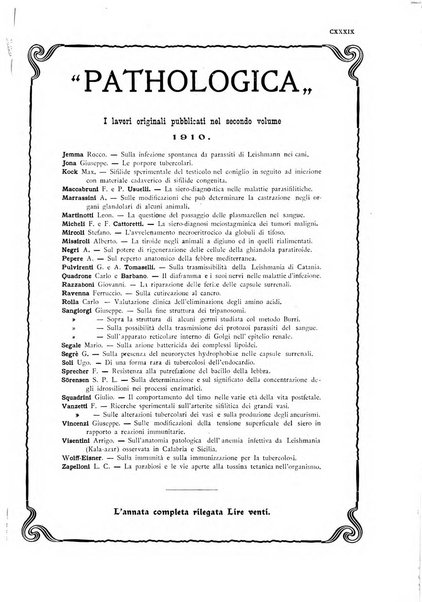 Pathologica rivista quindicinale