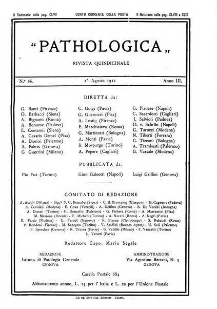 Pathologica rivista quindicinale