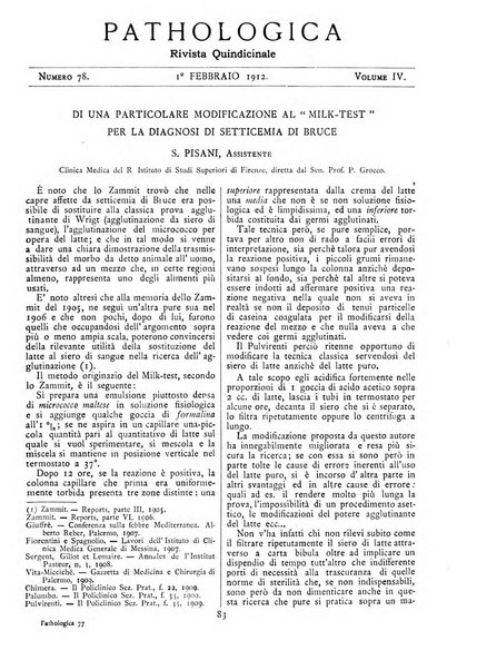 Pathologica rivista quindicinale