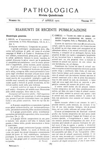 Pathologica rivista quindicinale