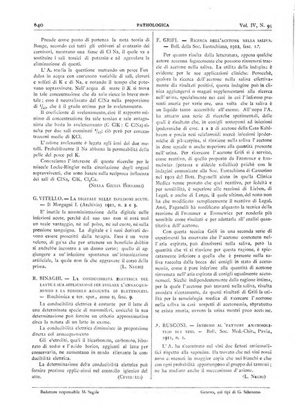 Pathologica rivista quindicinale