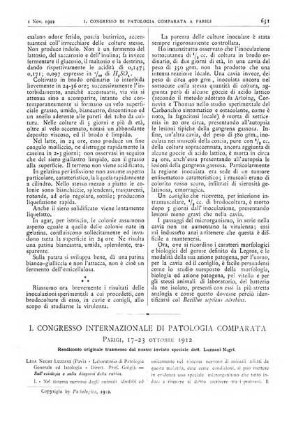 Pathologica rivista quindicinale