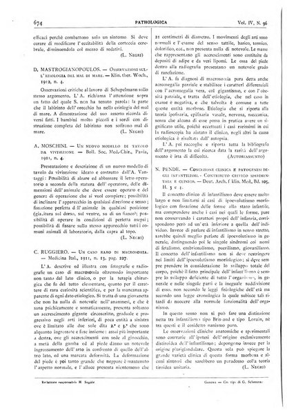 Pathologica rivista quindicinale