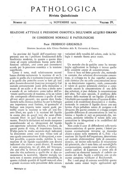 Pathologica rivista quindicinale