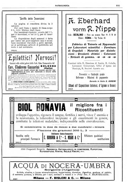 Pathologica rivista quindicinale