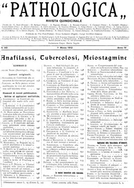 Pathologica rivista quindicinale