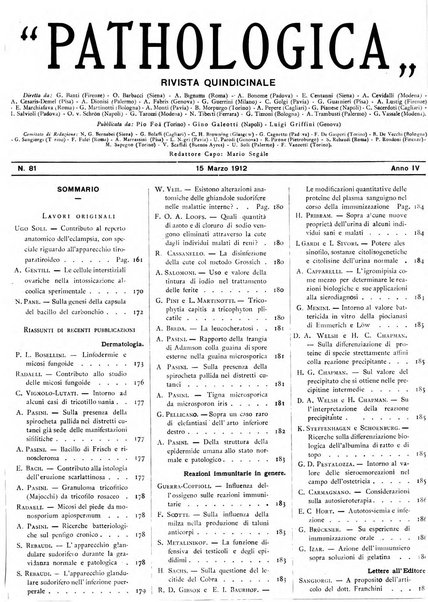 Pathologica rivista quindicinale