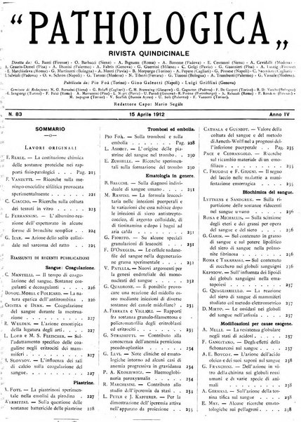 Pathologica rivista quindicinale