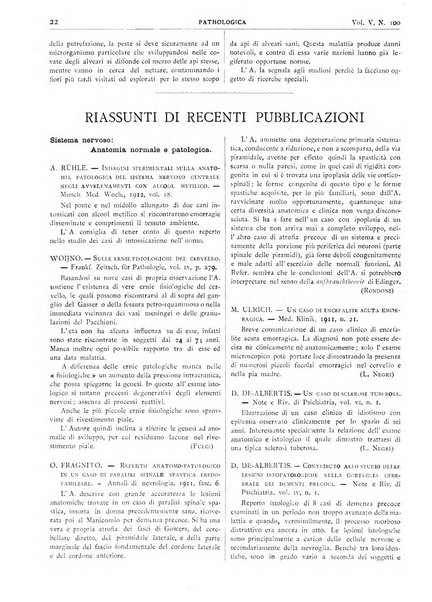 Pathologica rivista quindicinale