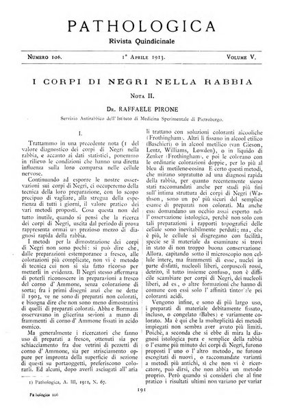 Pathologica rivista quindicinale