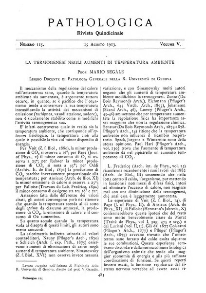 Pathologica rivista quindicinale