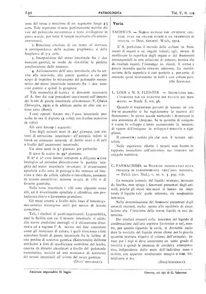 Pathologica rivista quindicinale