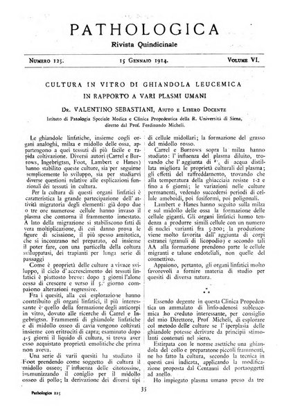 Pathologica rivista quindicinale