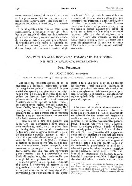 Pathologica rivista quindicinale