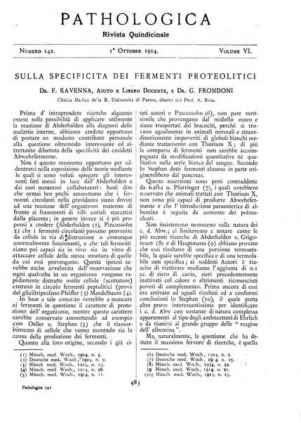 Pathologica rivista quindicinale