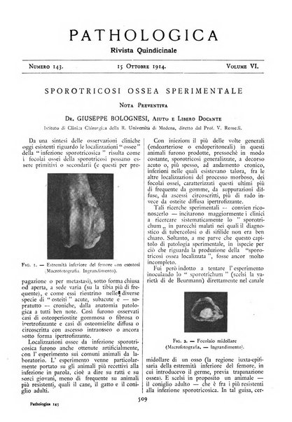 Pathologica rivista quindicinale