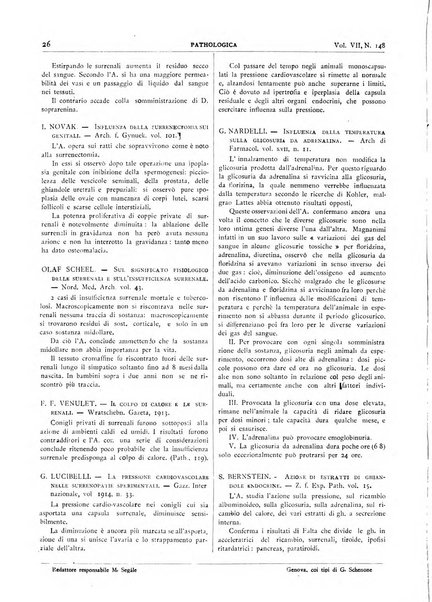 Pathologica rivista quindicinale