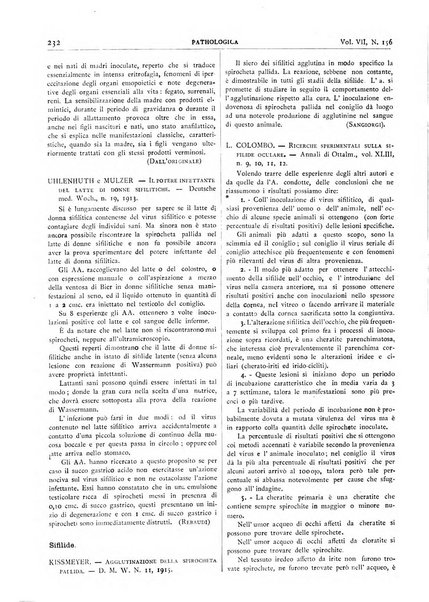 Pathologica rivista quindicinale