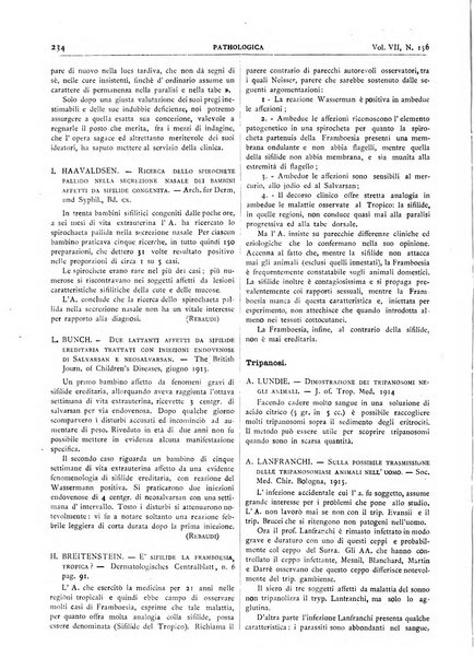 Pathologica rivista quindicinale