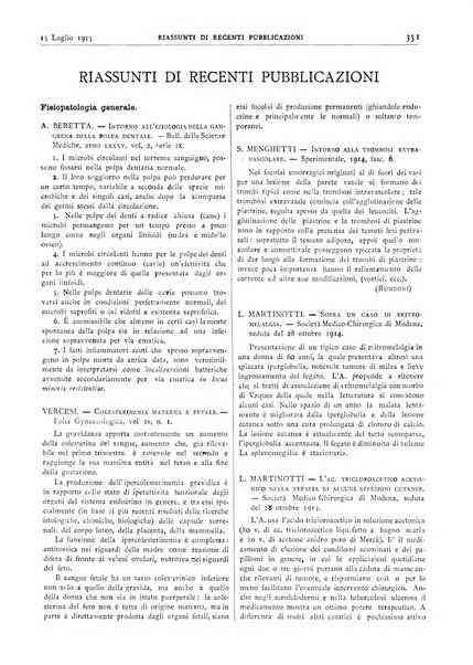 Pathologica rivista quindicinale