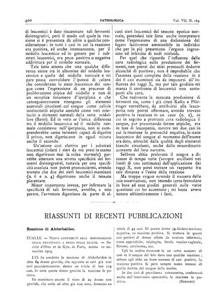 Pathologica rivista quindicinale