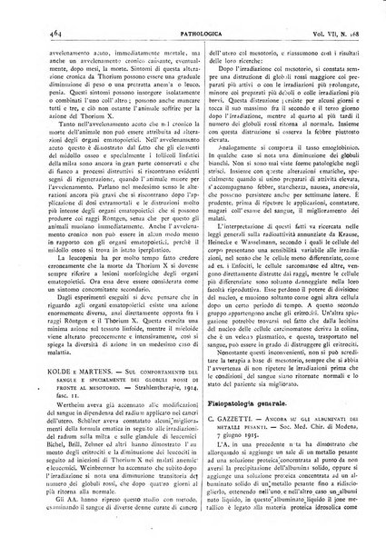 Pathologica rivista quindicinale