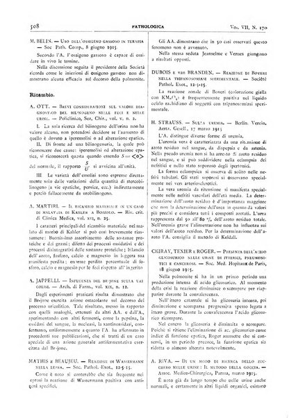 Pathologica rivista quindicinale